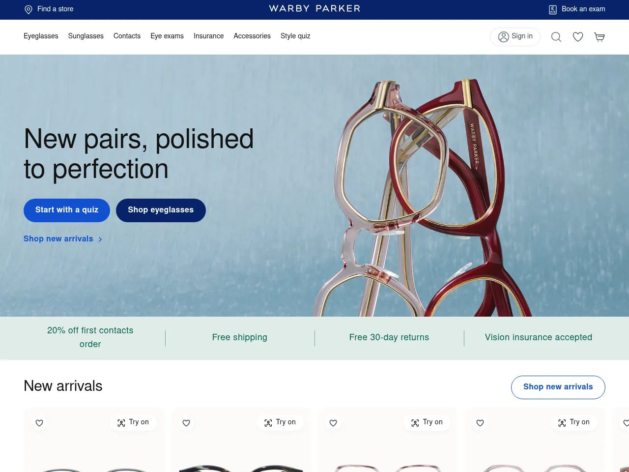 Warby Parker Screenshot