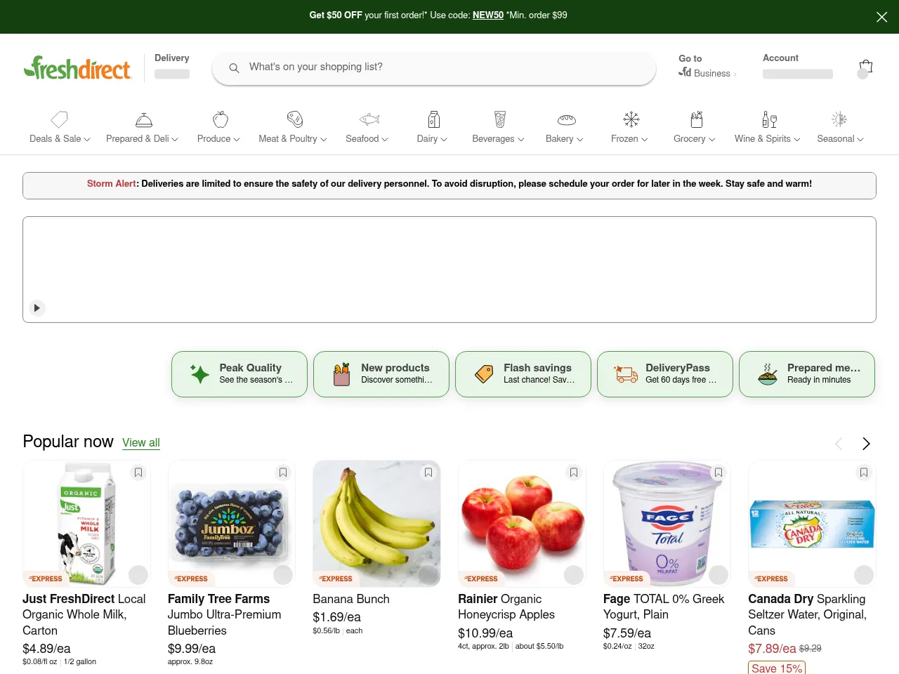 FreshDirect Screenshot