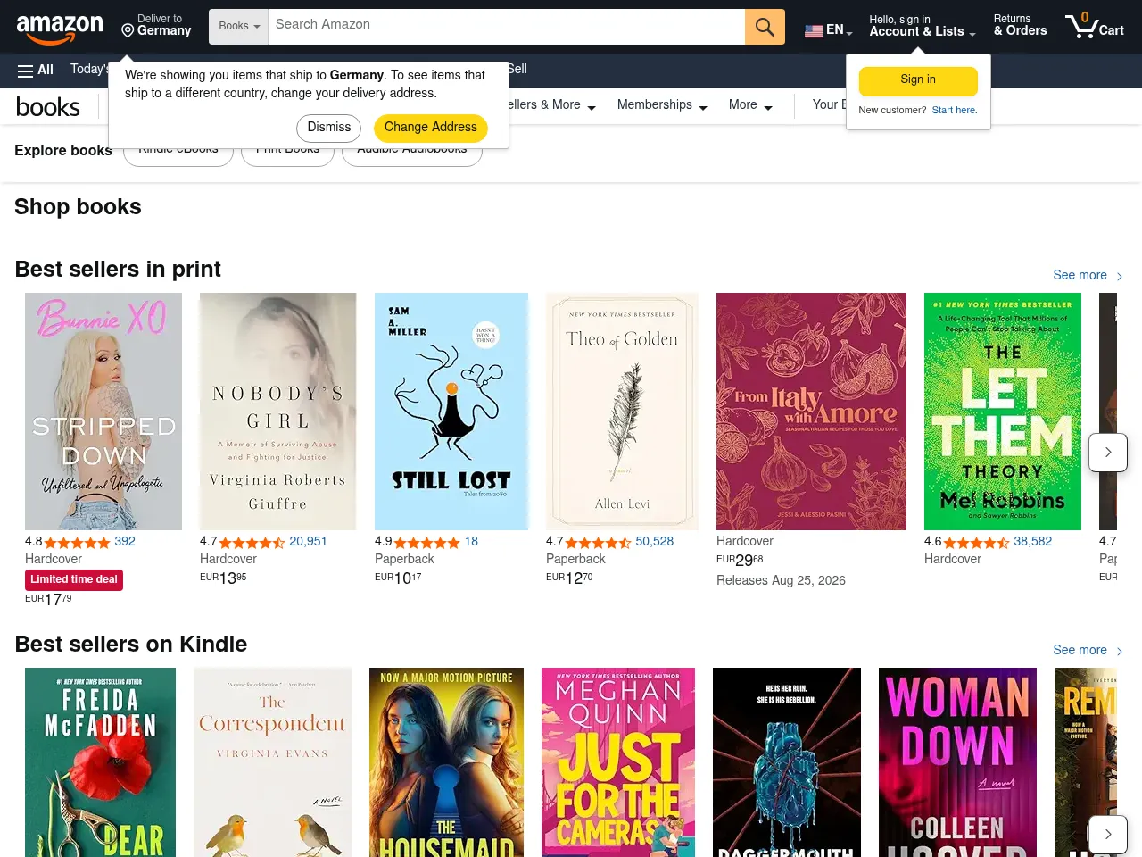 Book Depository Screenshot