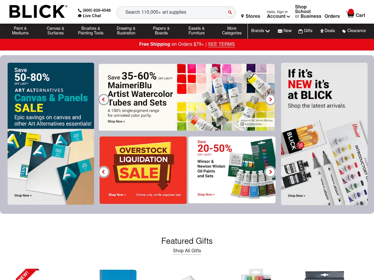 Blick Art Materials Screenshot