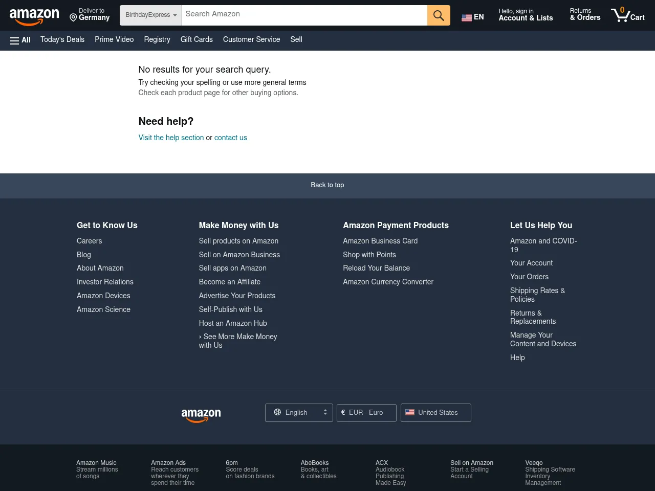 Birthday Express Screenshot
