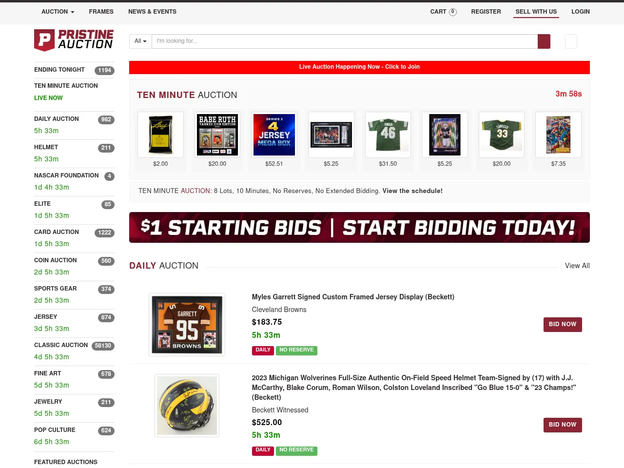 Pristine Auction Screenshot