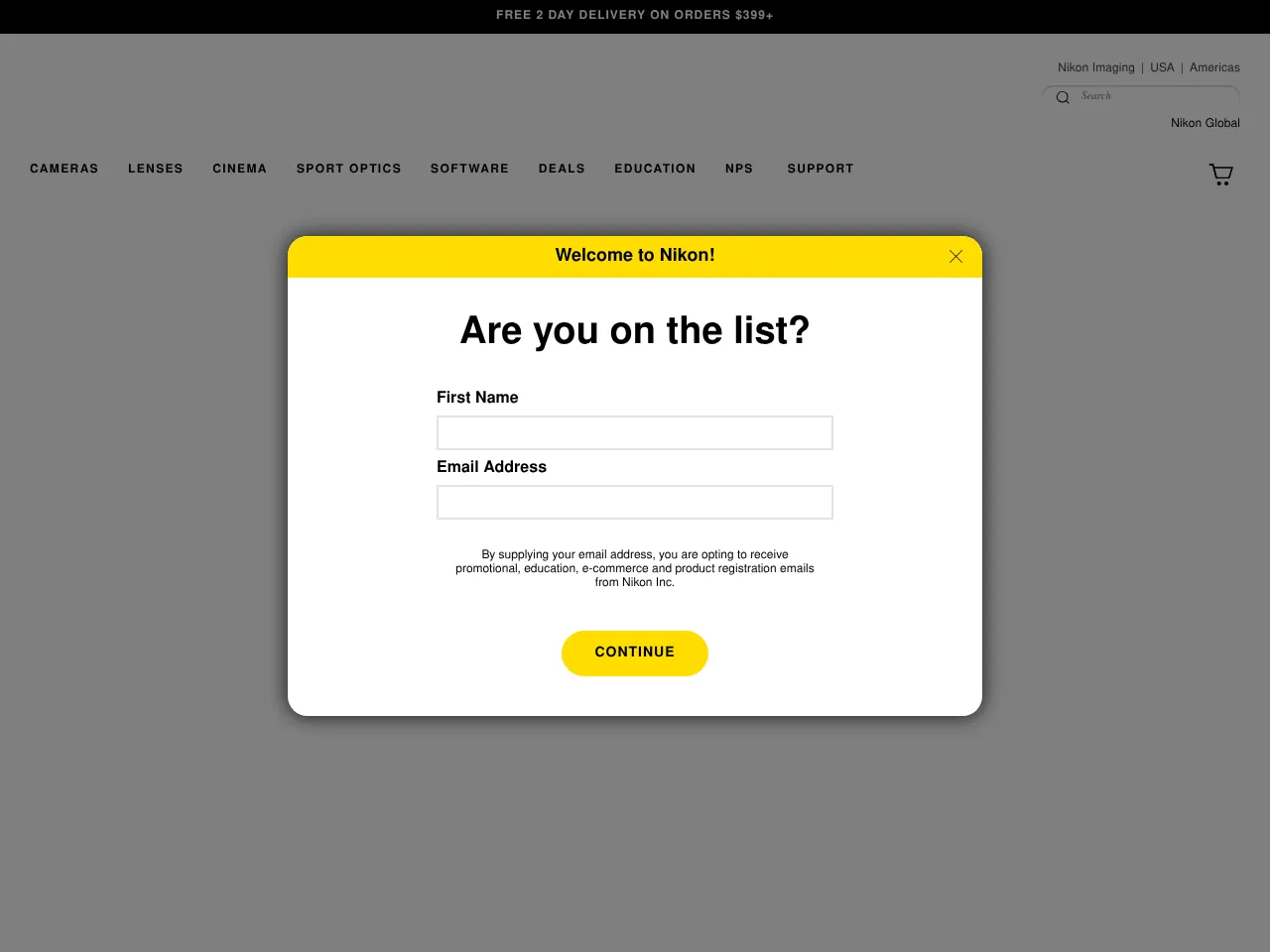 Nikon USA Screenshot