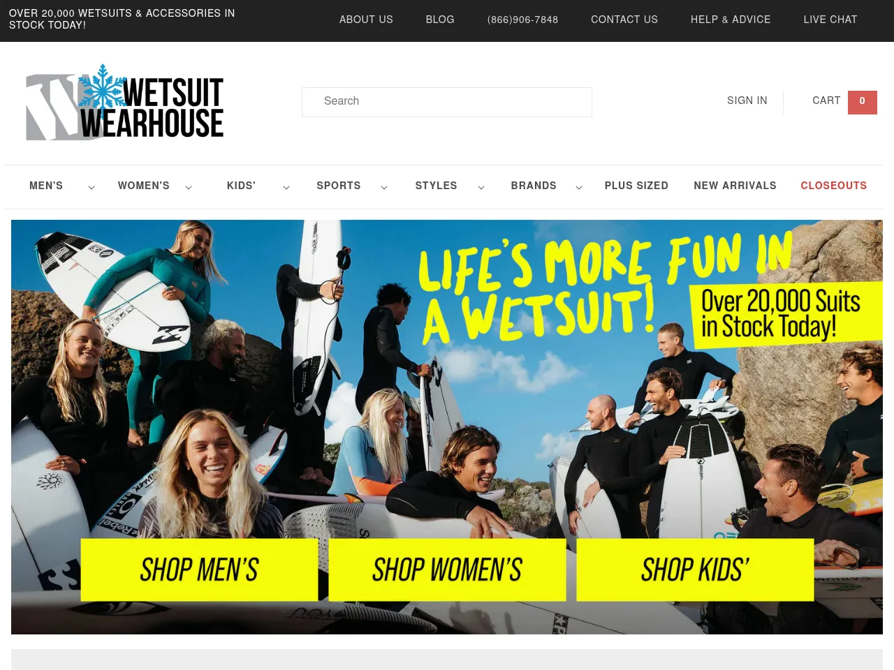 Wetsuit Wearhouse Screenshot